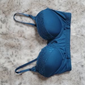 Teal Longline Bra 34C